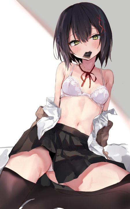 toshizou (0714) bra cameltoe open shirt pantsu pantyhose seifuku skirt lift sweater thong