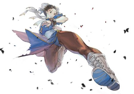 boots brown eyes brown hair chinese clothes chinese dress chun-li dress pantyhose short hair street fighter suvin (mononochi) white wristwear