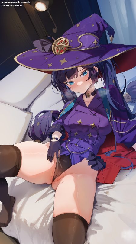 simao (x x36131422) genshin impact mona megistus cameltoe see through thighhighs witch