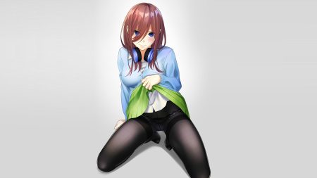 go-toubun no hanayome headphones nakano miku panties pantyhose school uniform skirt skirt lift underwear zaregotodukainodesi