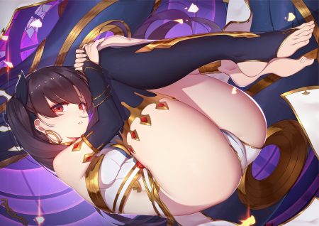 ass black hair chain fate/grand order fate (series) ishtar (fate/grand order) langya beike long hair red eyes thighhighs