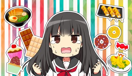 black hair brown eyes cake candy chijou noko chikanoko chocolate close food long hair ragho no erika school uniform tears