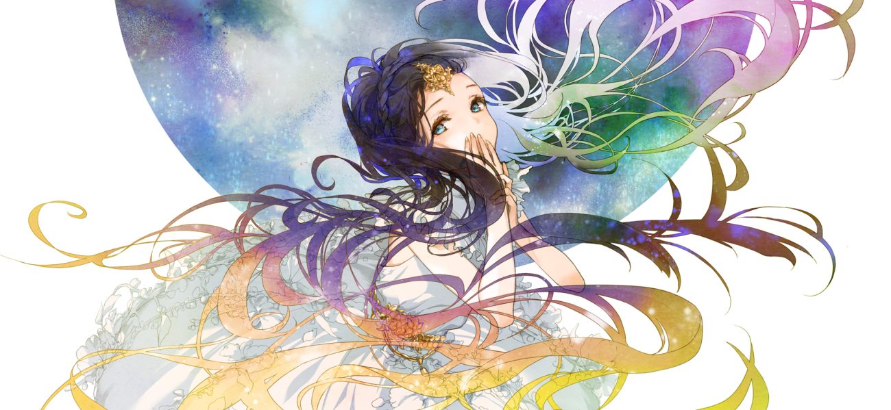 888myrrh888 black hair blue eyes dress long hair original white hair