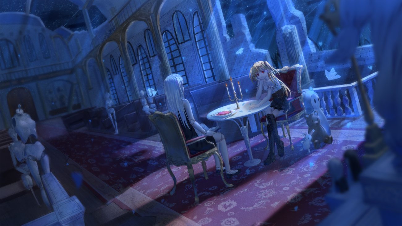 blonde hair book boots butterfly doll gray hair ji dao ji long hair night original red eyes teddy bear twintails