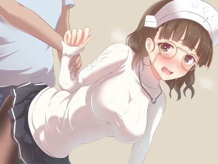 anthropomorphism blush breasts brown eyes brown hair glasses hat kantai collection necklace pantyhose roma (kancolle) sex short hair skirt twinameless
