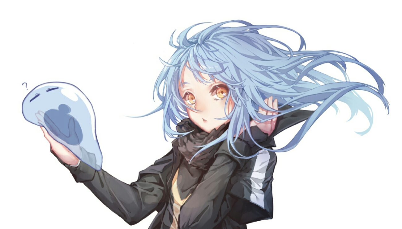 blue hair long hair rimuru tempest tensei shitara slime datta ken white yellow eyes yilocity