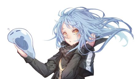 blue hair long hair rimuru tempest tensei shitara slime datta ken white yellow eyes yilocity