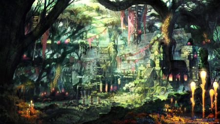 building final fantasy final fantasy xiv forest ruins scenic square enix tree watermark