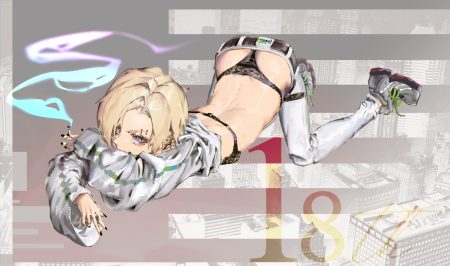 ass blonde hair bra cigarette idolmaster idolmaster cinderella girls panties shirasaka koume shirt lift short hair smoking underwear waterswing