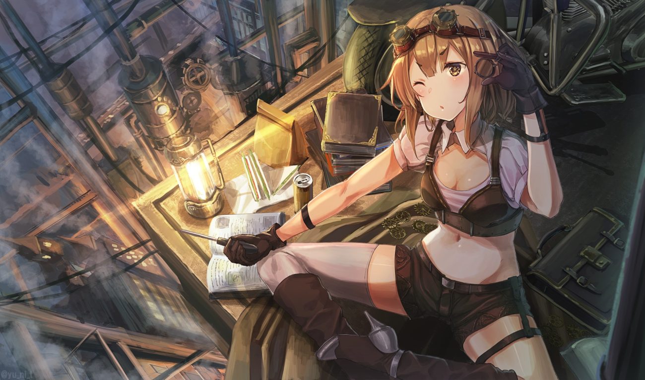 book boots breasts building cleavage drink food gloves goggles industrial navel original shorts thighhighs watermark yu ni t