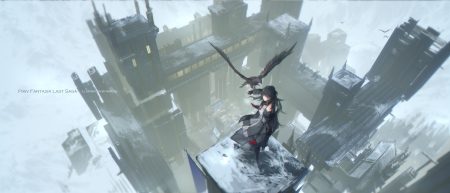 animal bird black hair building long hair original pixiv fantasia scenic swd3e2 watermark