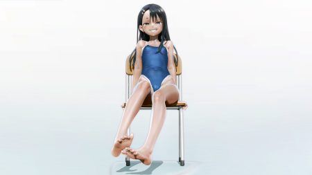 3d barefoot black hair cameltoe gradient ijiranaide nagatoro-san leslyzerosix loli nagatoro hayase school swimsuit swimsuit