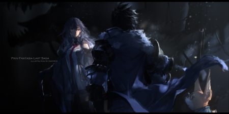 animal armor black hair glasses gray hair long hair male original pixiv fantasia short hair swd3e2 thighhighs tie watermark