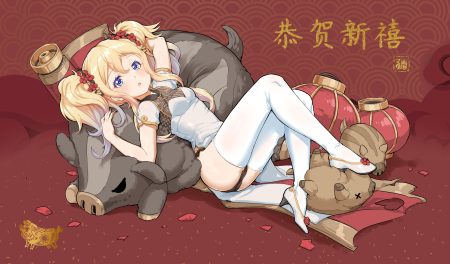 animal anthropomorphism aqua eyes blonde hair cameltoe chinese clothes chinese dress dress glowworm (zhanjian shaonu) jpeg artifacts long hair panties sirills thighhighs twintails underwear zhanjian shaonu