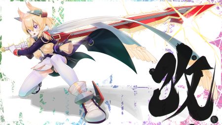 anthropomorphism azur lane blonde hair cameltoe gloves long hair panties purple eyes supurai sword twintails underwear uniform warspite (azur lane) weapon