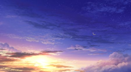 clouds moon no humans original scenic shi yu sky stars sunset