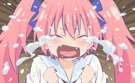 blush close crying fang long hair milim nava osumihiro (ynadeshiko) pink hair school uniform tears tensei shitara slime datta ken twintails