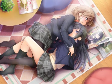 2girls asou fumi baseson game cg hug kimihane mtu ogata rin (kimihane) school uniform shoujo ai