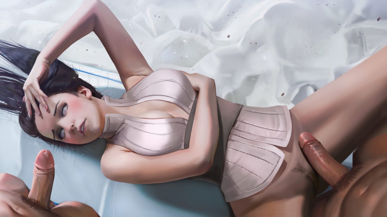 black hair bottomless breasts gray eyes hoo bamon hyuuga hinata long hair naruto no bra penis pubic hair pussy realistic spread legs uncensored