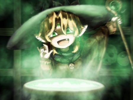blonde hair fang green green eyes hat magic mizuhashi parsee necklace pointed ears shirosato staff touhou witch hat