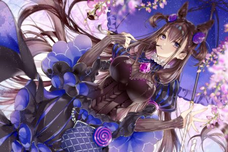 brown hair dress fate/grand order fate (series) kinokohime (mican02rl) long hair murasaki shikibu umbrella