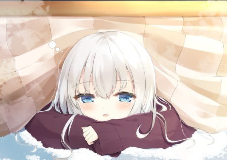 aqua eyes aties20 close kotatsu long hair original white hair