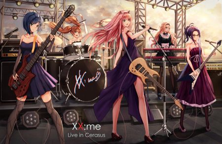 darling in the franxx dress drums group guitar horns ichigo (darling in the franxx) ikuno (darling in the franxx) instrument kokoro (darling in the franxx) microphone miku (darling in the franxx) moon yuzuriha piano thighhighs twintails zero two
