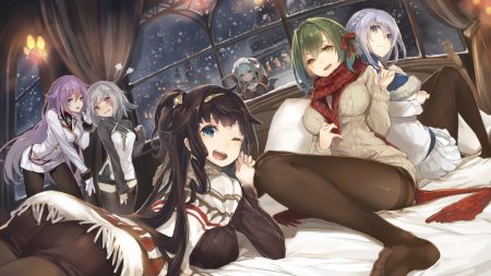 ass black hair blue hair braids breasts cruel gz diana (sennen sensou aigis) dress elias (sennen sensou aigis) gloves gray hair green eyes green hair group helmine (sennen sensou aigis) lapis (sennen sensou aigis) leora (sennen sensou aigis) long hair lucia (sennen sensou aigis) orange eyes pantyhose purple eyes purple hair ribbons scarf sennen sensou aigis short hair skirt snow thighhighs uniform wink