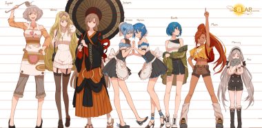 aliasing anthropomorphism apron aqua eyes blonde hair blue hair boots bow braids brown hair dishwasher1910 dress fang garter belt gray hair group headband japanese clothes kimono loli long hair maid navel necklace orange eyes original ponytail red eyes red hair short hair shorts skirt socks stockings thighhighs twintails umbrella wink yellow eyes