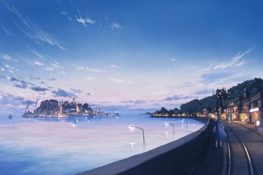 building city clouds dress hat industrial original pochi (poti1990) ponytail scenic sky sunset train water