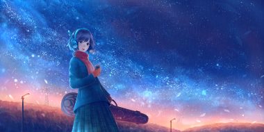 bou nin gloves headphones original scarf scenic short hair sky stars