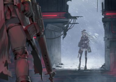 2girls aamond anthropomorphism girls frontline gun hk416 (girls frontline) m16a1 (girls frontline) weapon