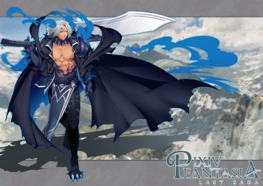 all male elbow gloves gloves gray hair green eyes kuro mame male original pixiv fantasia short hair sword weapon