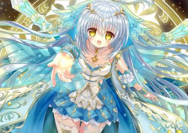 anthropomorphism blush flower knight girl gray hair hane. long hair shirotaegiku (flower knight girl) sword thighhighs weapon yellow eyes