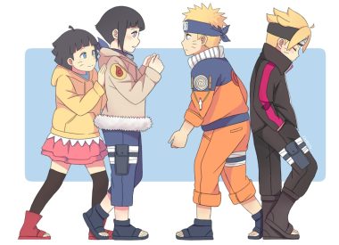 black hair blonde hair blue eyes blush group headband hyuuga hinata loli male naruto purple eyes short hair skirt thighhighs uzumaki boruto uzumaki himawari uzumaki naruto yuibeth