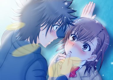 black eyes black hair blush brown eyes brown hair flowers h.i.t (59-18-45) kamijou touma male misaka mikoto ribbons school uniform short hair snow to aru kagaku no railgun to aru majutsu no index