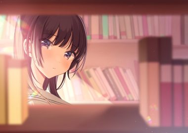 blush book brown hair close long hair original purple eyes school uniform shigure ui short hair