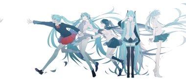 aliasing hatsune miku megurine luka polychromatic rolling girl (vocaloid) unhappy refrain (vocaloid) ura-omote lovers (vocaloid) vocaloid white world's end dancehall (vocaloid) zero (jckz2334)