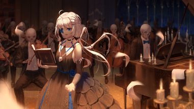 blue eyes bones book bow choker cross dress eyepatch gothic instrument ji dao ji long hair necklace original piano skull suit twintails violin white hair wings