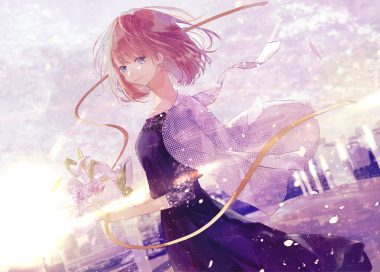 flowers original petals red hair seikai meguru short hair
