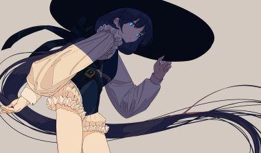 black hair blue eyes hat kogecha (coge ch) long hair original