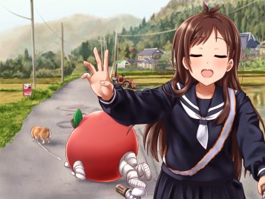 animal bicycle building dog grass kobamiso (kobalt) original school uniform
