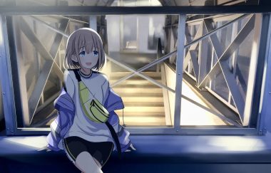 idolmaster idolmaster shiny colors sakeharasu serizawa asahi stairs