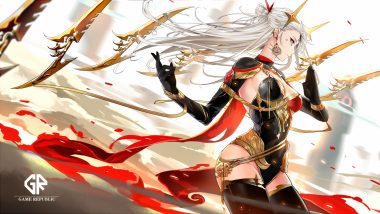 gloves irelia league of legends long hair tameiki thighhighs white hair