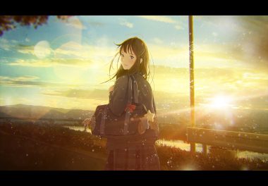 clouds nakamura yukihiro original school uniform sky sunset