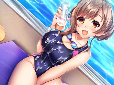 breasts cleavage goggles original saiki akari (akarium sk) swimsuit