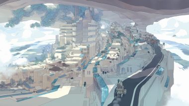 akitsu taira aliasing animal building city clouds elephant original scenic tiger tree