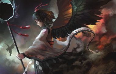 fjsmu shameimaru aya staff touhou wings