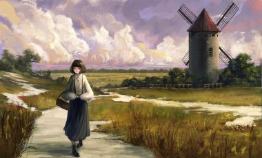 clouds dress fjsmu grass necklace original scenic short hair windmill