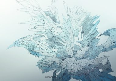 demizu posuka gradient monochrome original watermark wings